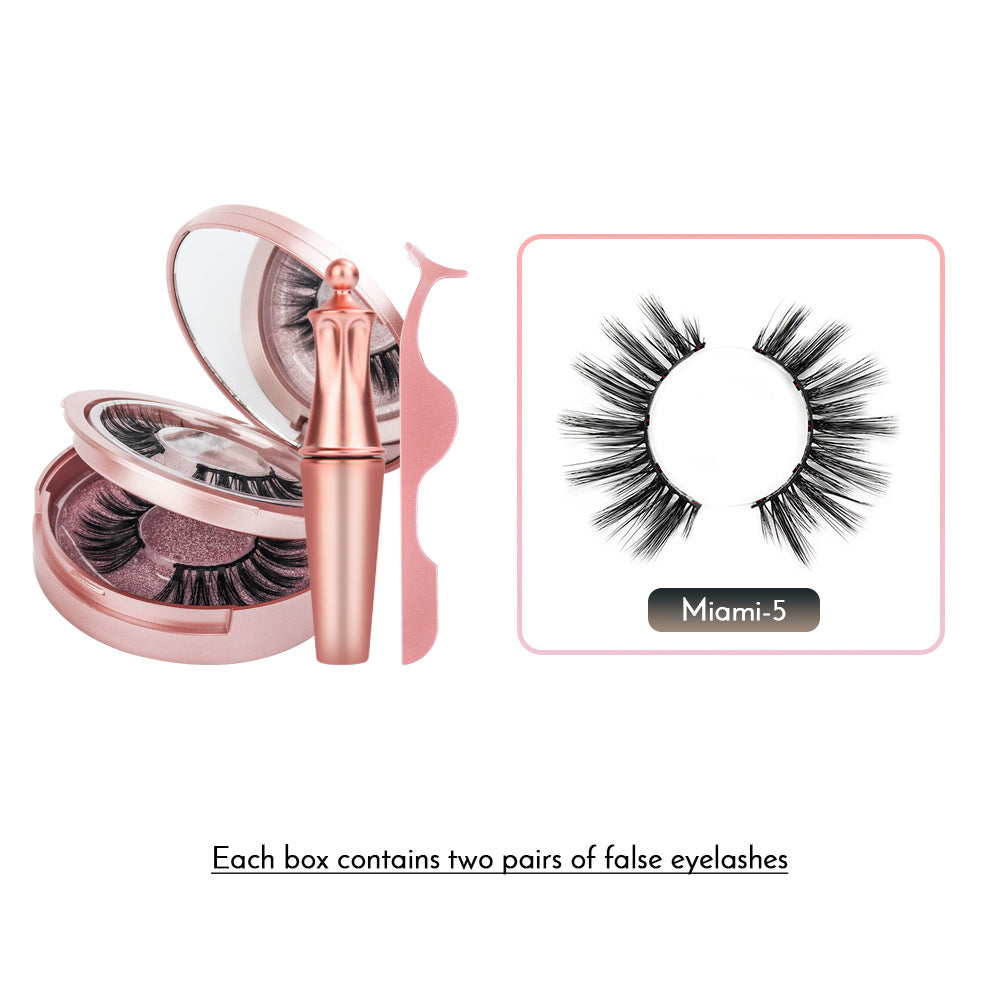 Double Layer Magnetic False Eyelashes & Magnetic Eyeliner | 5 Magnets Natural Soft Fake Eyelashes Extension 2 Pairs with Tweezers - Xvogue