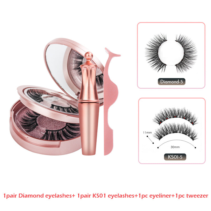 Double Layer Magnetic False Eyelashes & Magnetic Eyeliner | 5 Magnets Natural Soft Fake Eyelashes Extension 2 Pairs with Tweezers - Xvogue