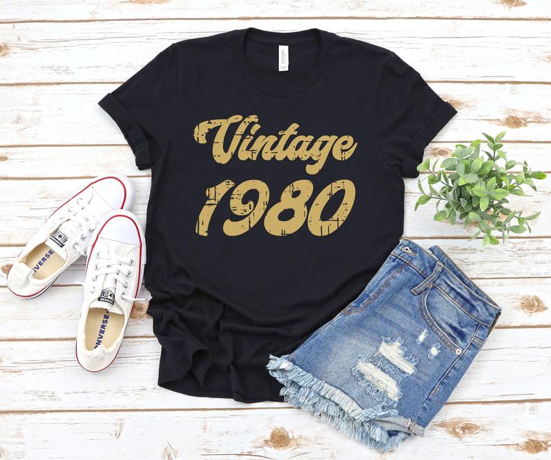 Vintage 1980 Shirt, 43rd Birthday Gift, Birthday Party, 1980 T-Shirt