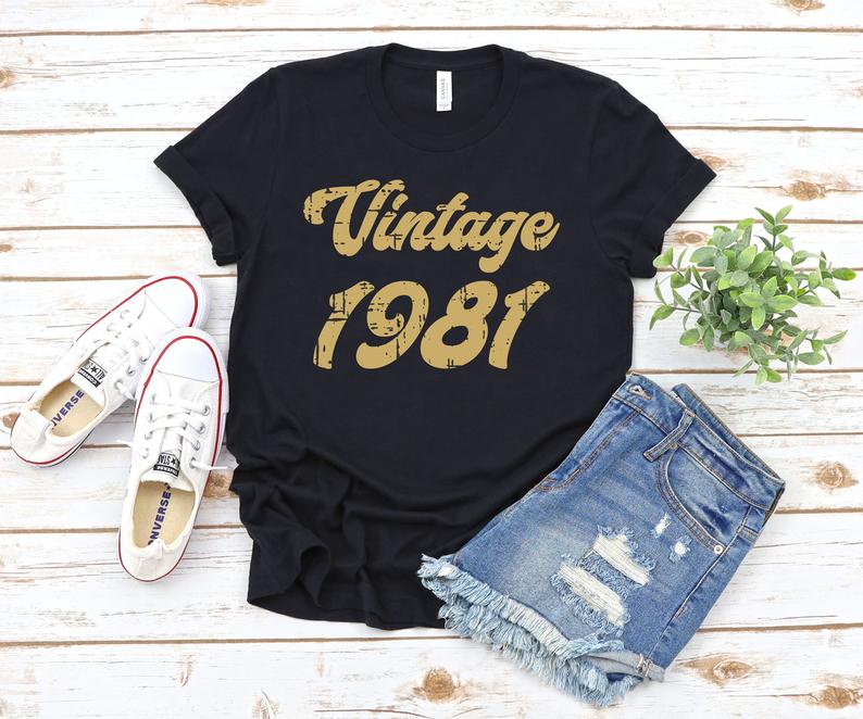 Vintage 1981 Shirt, 42nd Birthday Gift, Birthday Party, 1981 T-Shirt